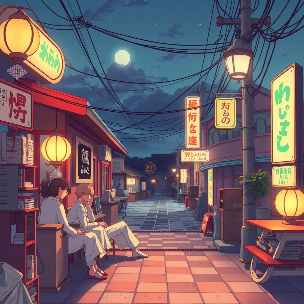 Vintage anime style AI illustration