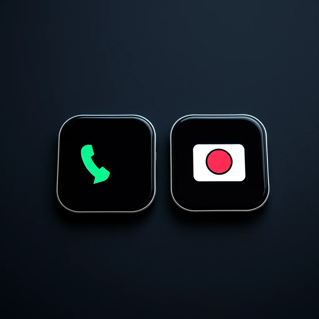 Nsfw ai chat and image generator: two app icons side by side, one for chat one for image generation, on a dark desk (illustration)