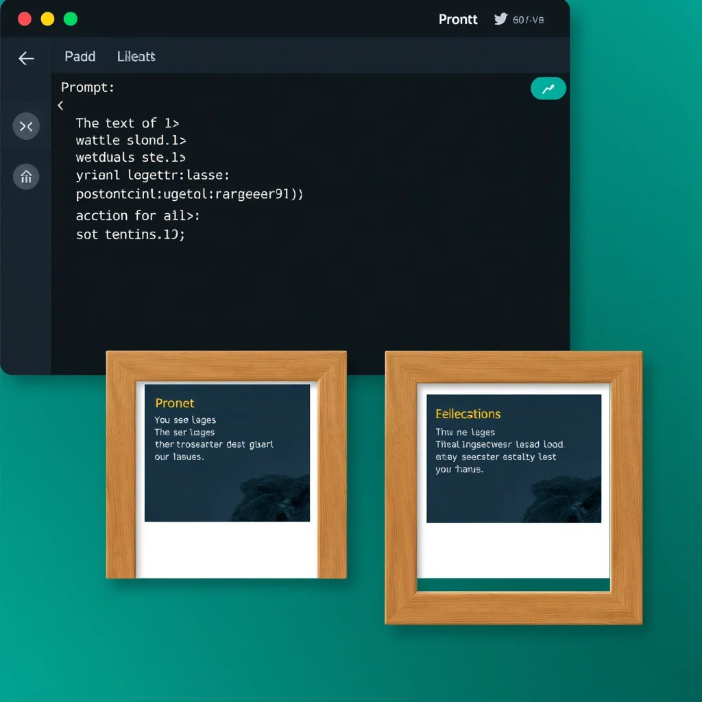 Nsfw ai prompt generator: side by side comparison of two prompt outputs as small framed image thumbnails on a... (illustration)