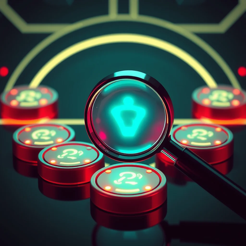 Nsfw ai prompt generator: a stylized magnifying glass over glowing prompt tokens being refined (illustration)