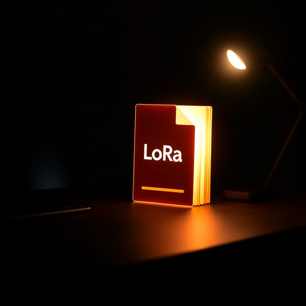 Best nsfw lora: a single LoRA model file glowing on a dark desk with a strength slider beside it (illustration)