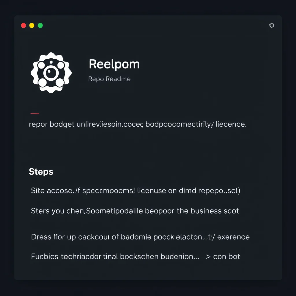 Nsfw ai image generator github: a repo readme panel with a license badge and setup steps on a dark ui (illustration)