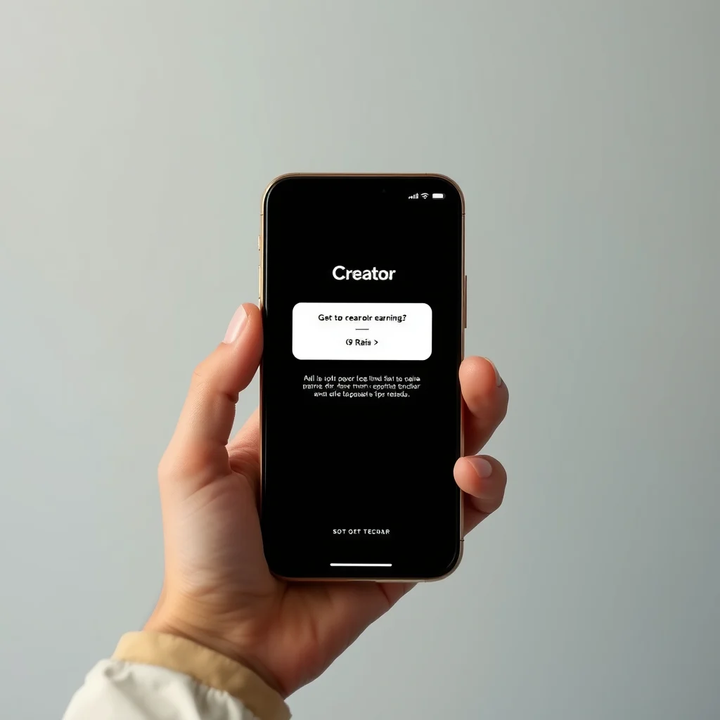 Ganhar dinheiro com ia nsfw: a phone showing a creator earnings notification in reais (ilustracao)