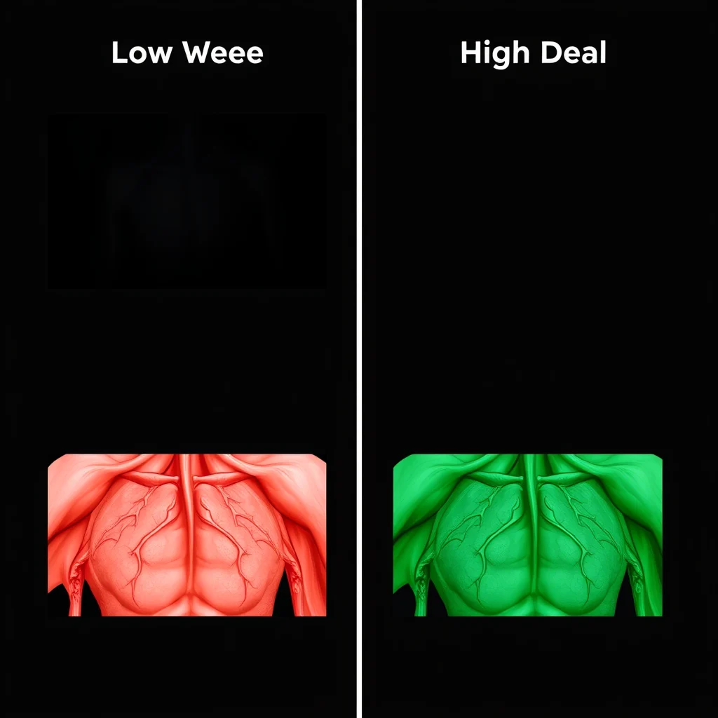 Porno ia anal: two thumbnails comparing low and high detail anatomy on a dark interface (ilustracao)