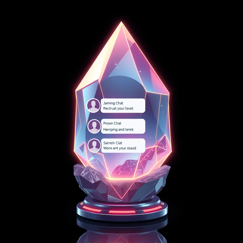 Porno ia chat: a memory crystal icon storing previous chat threads (ilustracao)