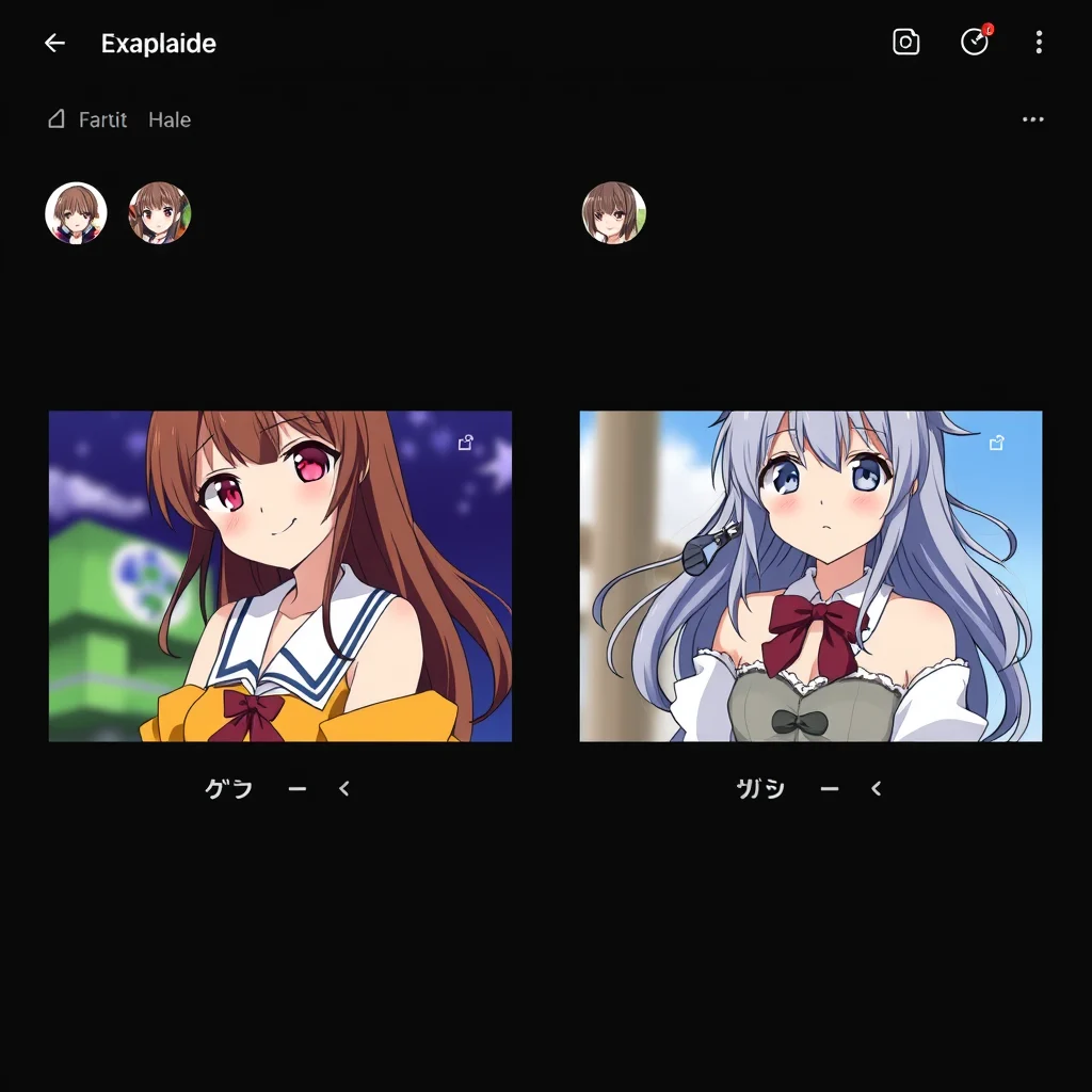 Porno ia anime: comparison of two anime art styles as side-by-side thumbnails on a dark UI (ilustracao)