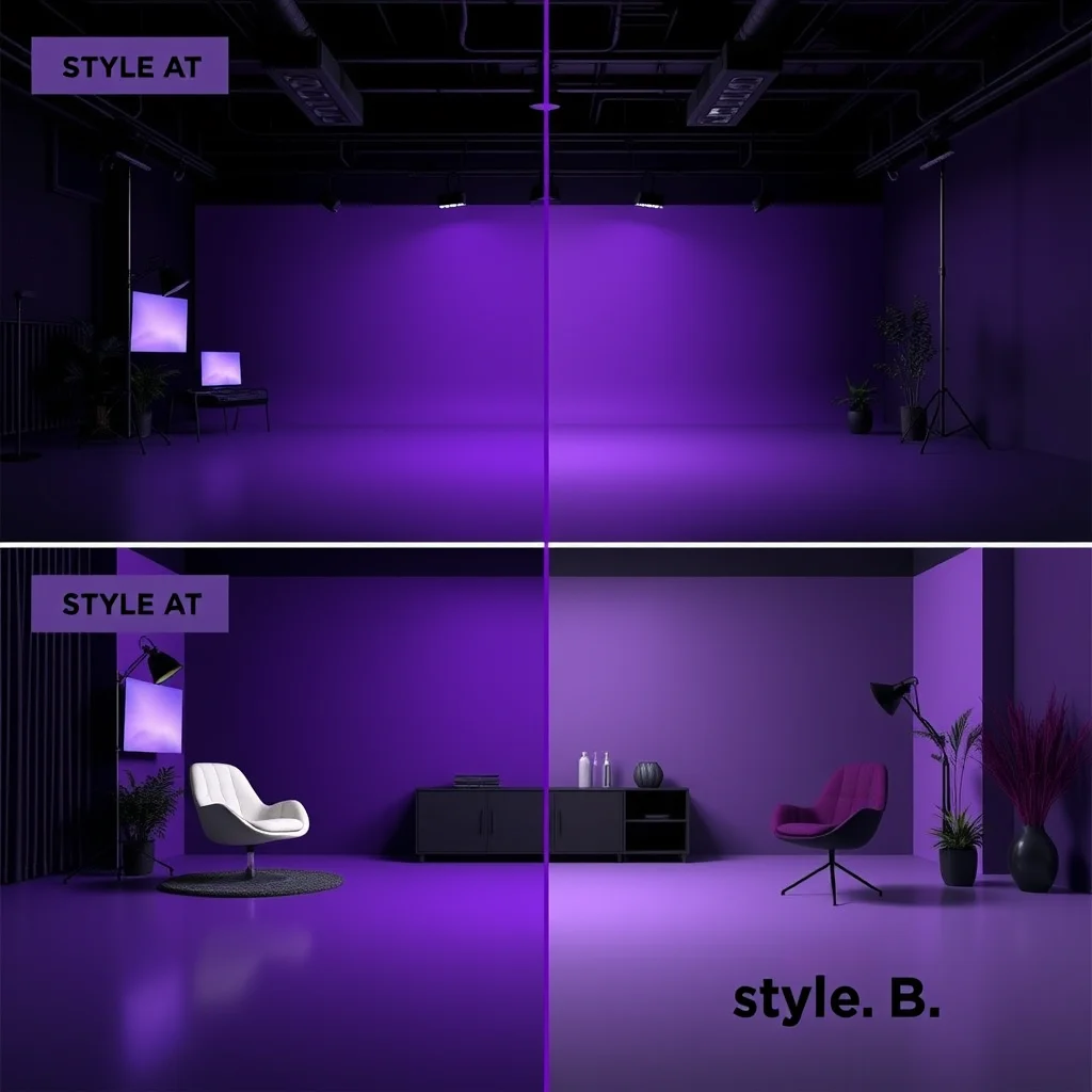 Ia de nudes: comparison thumbnails labelled style A and style B (ilustracao)
