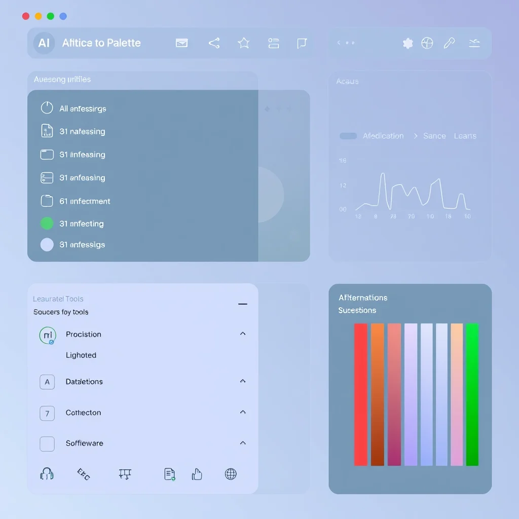 Ia porno gay: a stylized pride-flag colour palette on a clean AI tool interface, dark UI (ilustracao)