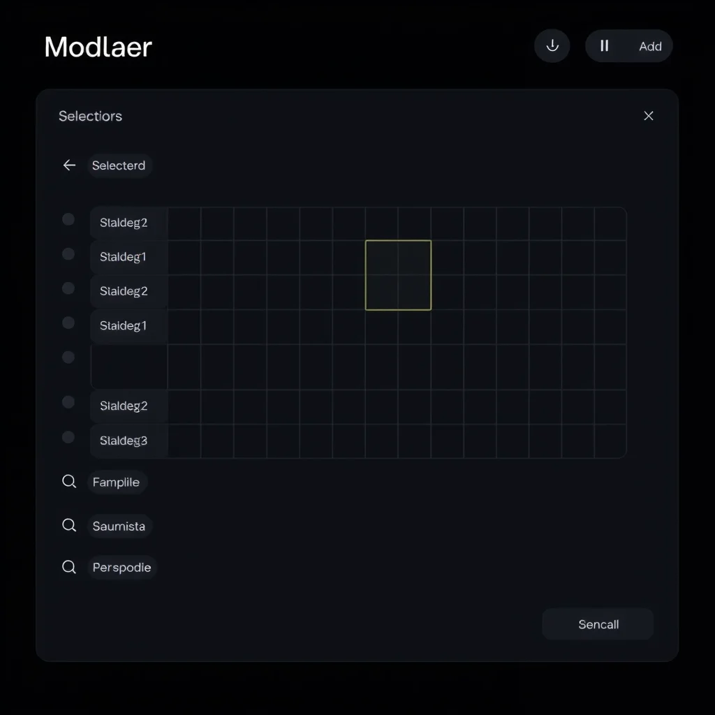 Porno ia trans: a model selector grid on a dark interface (ilustracao)