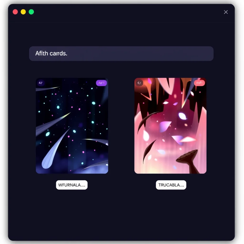 Ia waifu ecchi: comparison of two anime art style cards labelled abstractly on a dark interface (ilustracao)