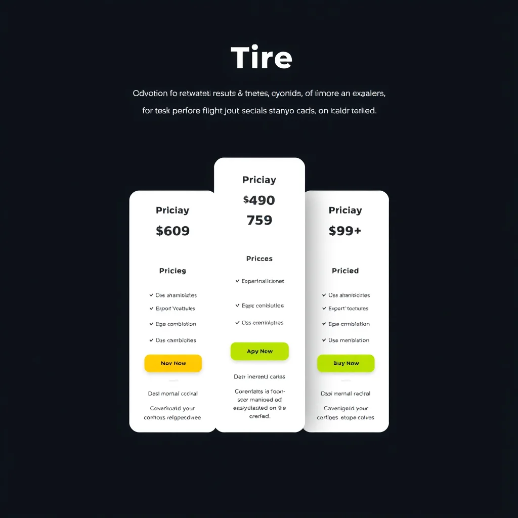 Ia porno site: a pricing tier comparison shown as three stacked cards, dark interface (ilustracao)