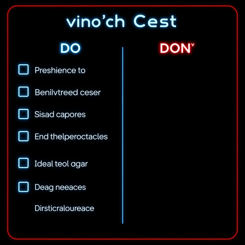 Prompts nsfw portugues: a checklist of prompt do and dont items on a dark ui (ilustracao)