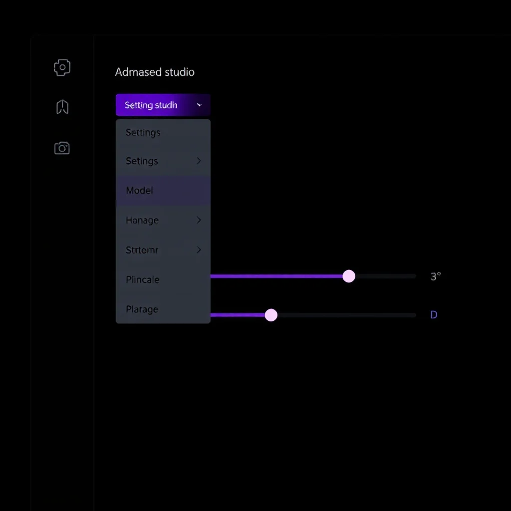 Stable diffusion forge portugues: settings panel with model dropdown and vram slider (ilustracao)