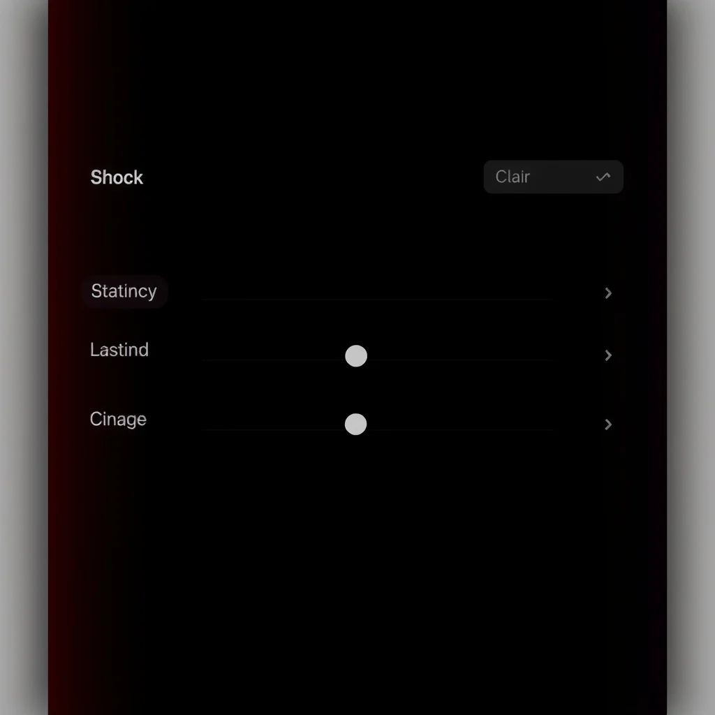 Troca de rosto ia: a settings panel with sliders labelled abstractly (ilustracao)