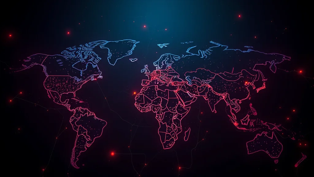 A comparison of legal status across regions, neon nodes on dark