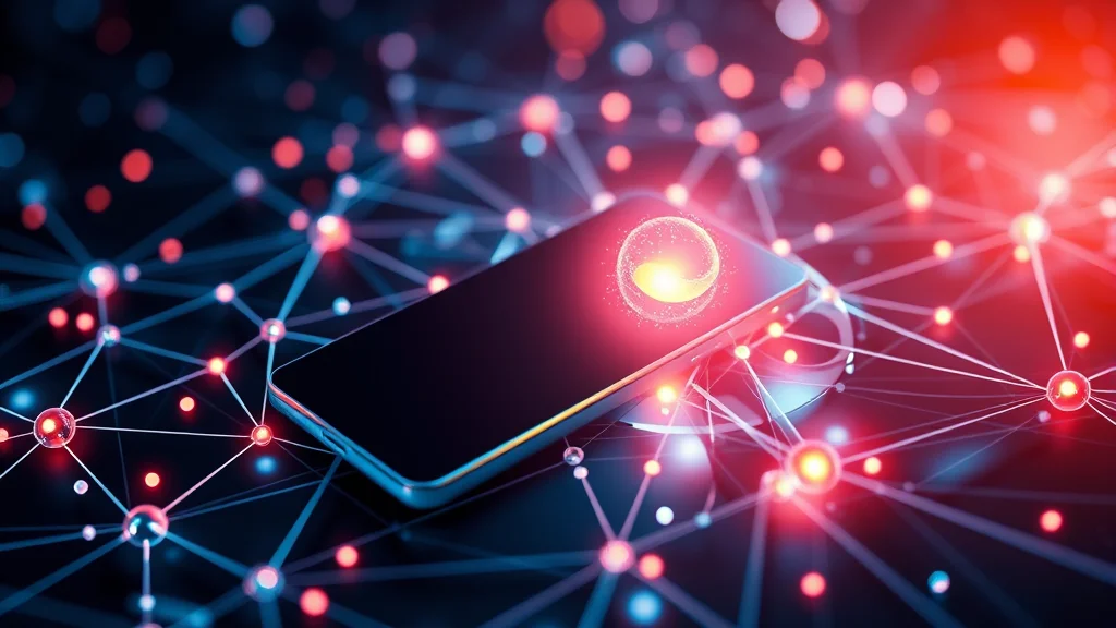 Cross-platform nodes (phone, tablet, web) linked to a glowing hub, concept