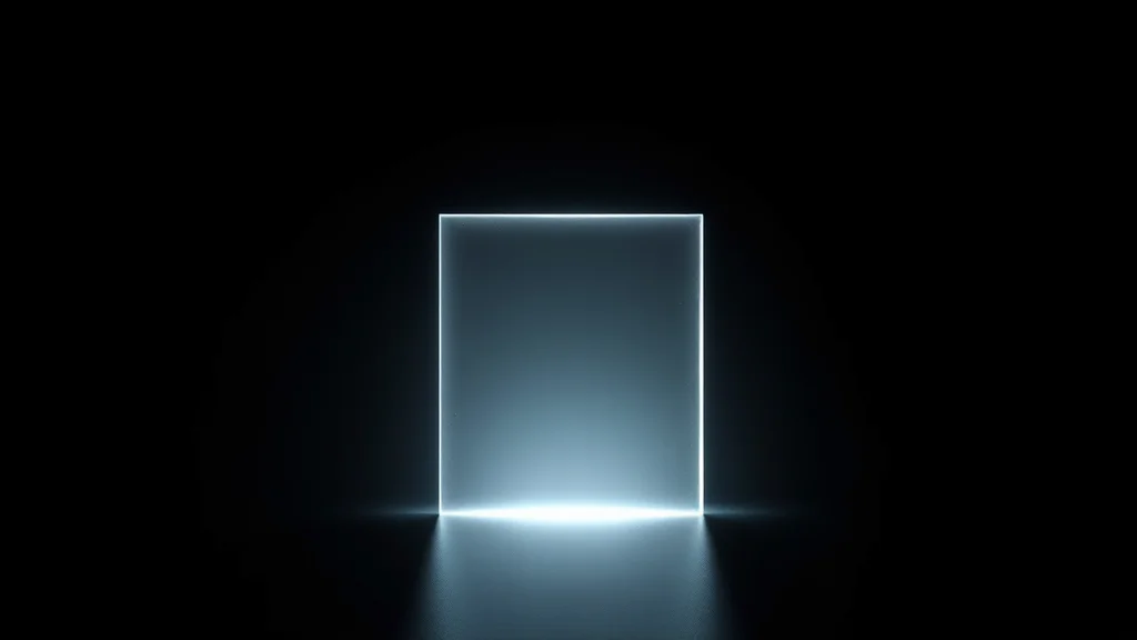 A low resolution block transforming into a sharp high resolution panel, glowing on dark