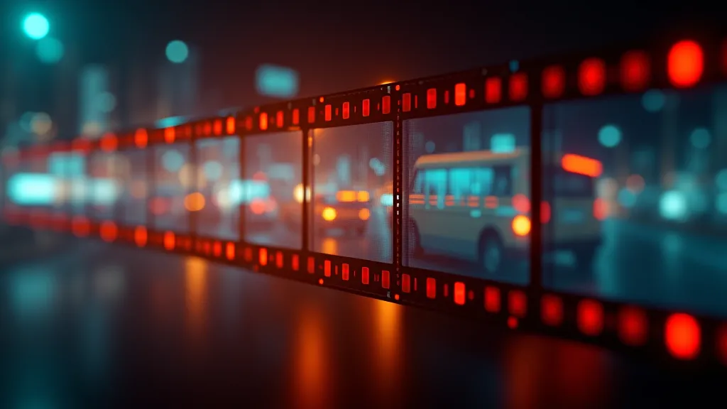 Film strip morphing from a still photo into motion frames