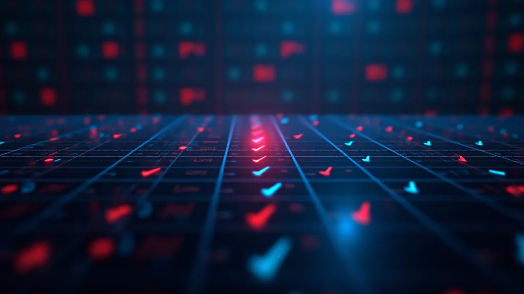 Comparison matrix of glowing checkmarks