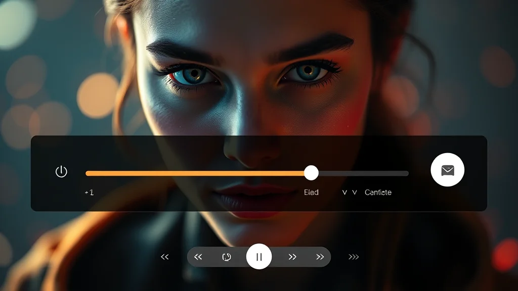 Customization slider panel for a generated portrait, glowing