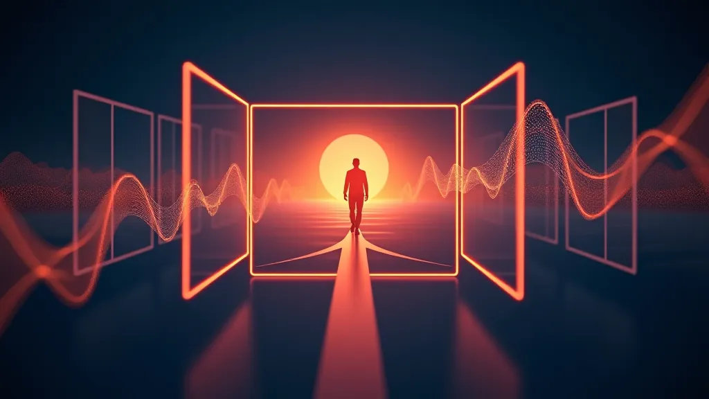 Migration arrows moving a persona card between two app panels