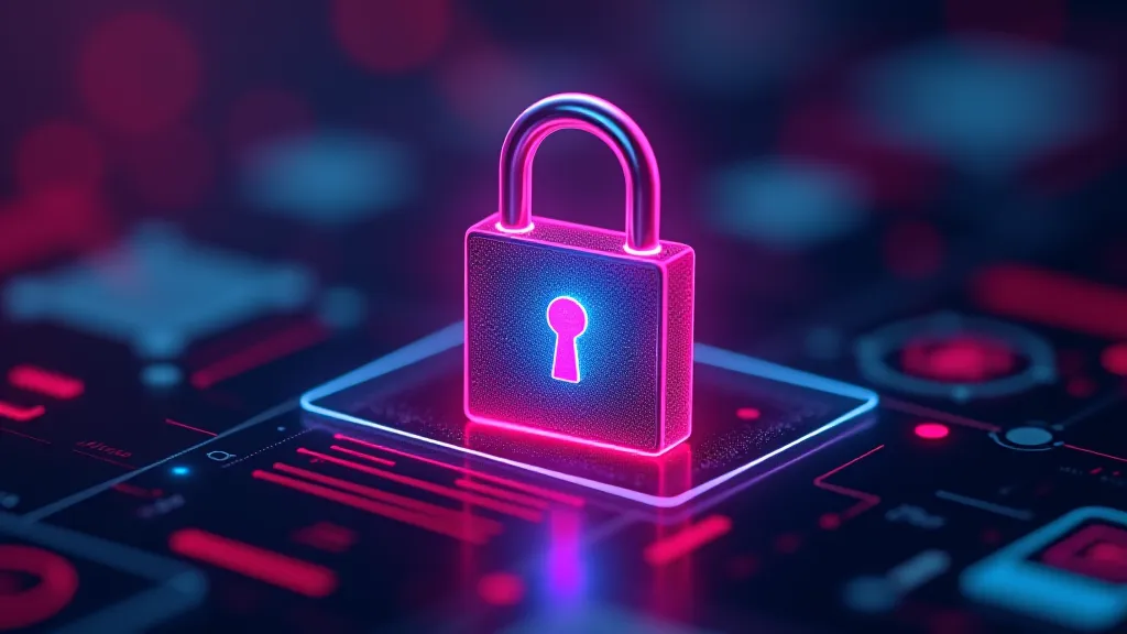 Unlocked padlock icon over a chat interface, neon glow