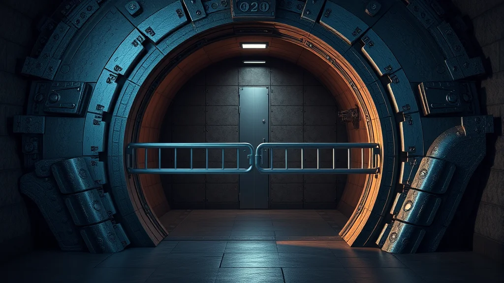 A restricted model vault with a barrier, abstract concept