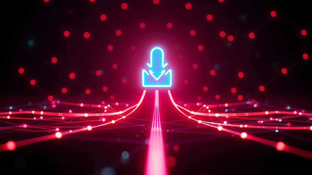 A download path rerouting to a new host, neon nodes on dark
