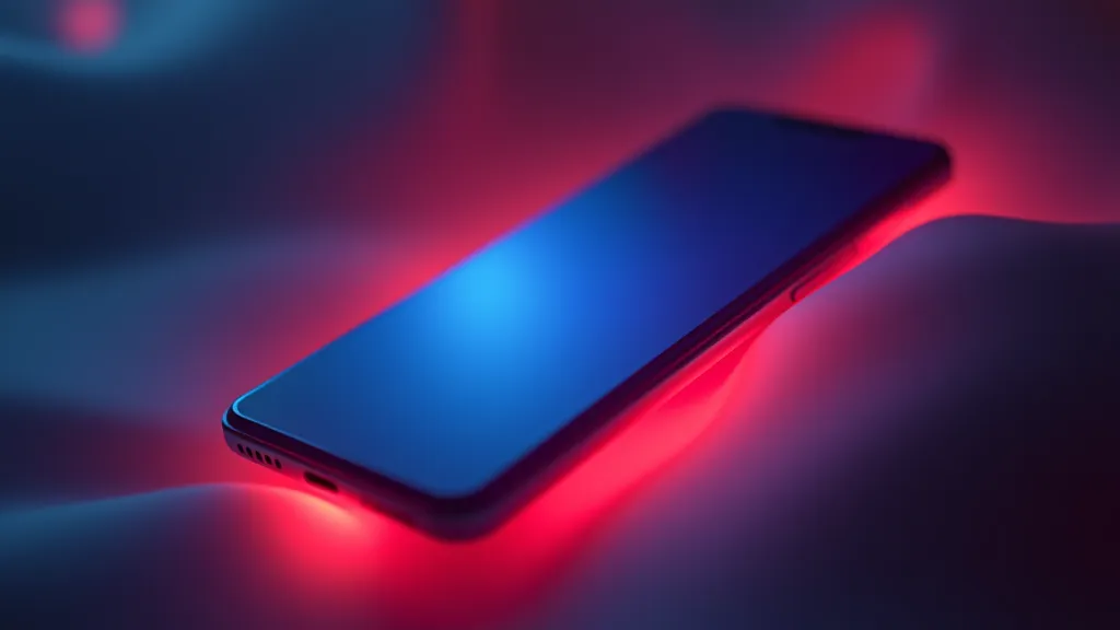 Mobile chat interface mockup with soft glow