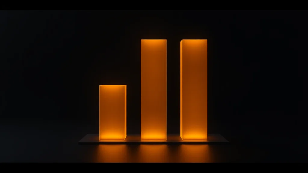 Three-column model comparison bars glowing on dark, abstract