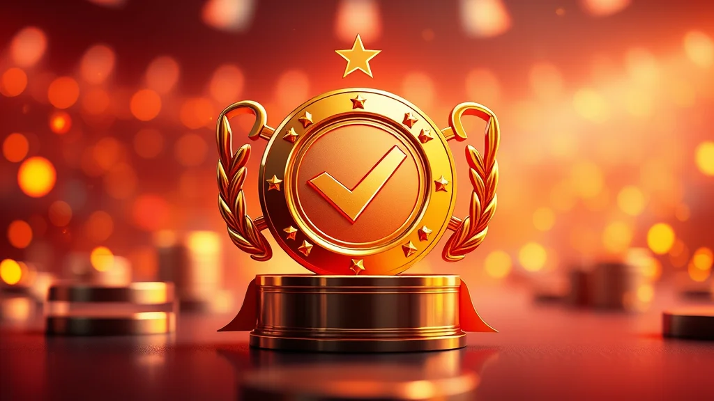 Winner trophy over three checkpoint chips, concept