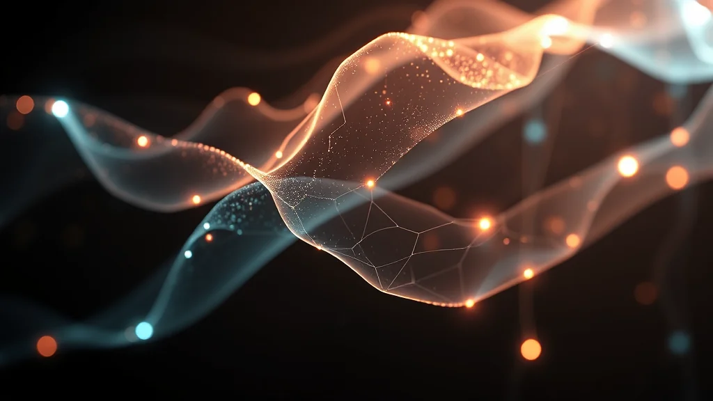 A natural language caption strand feeding a flux trainer, glowing on dark