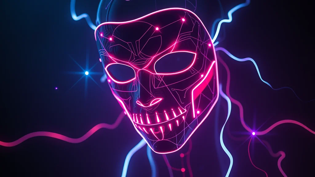 An inpainting mask rerouting in light, neon nodes on dark