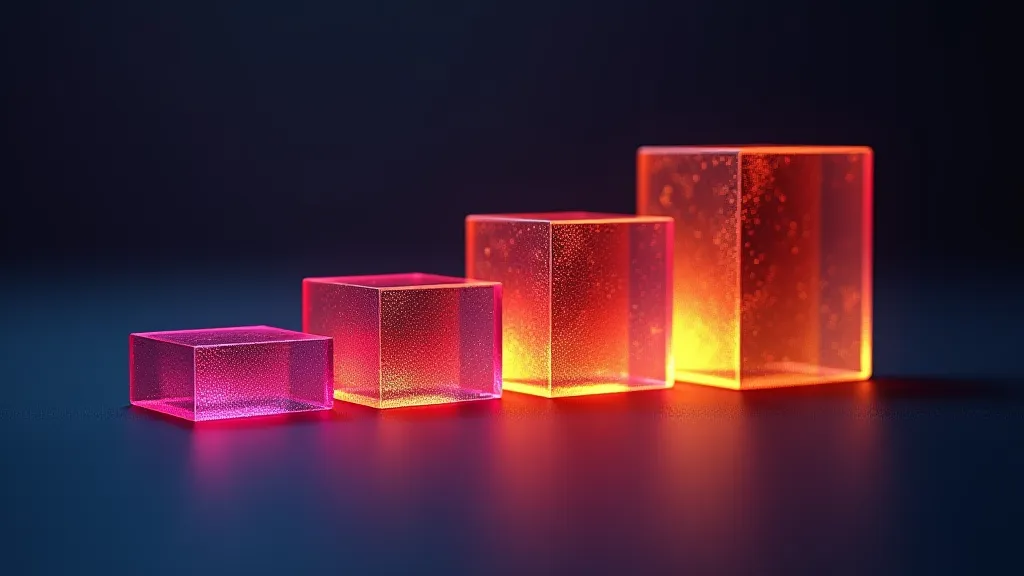 Tiered earnings bars from nano to mid creator, abstract glowing concept