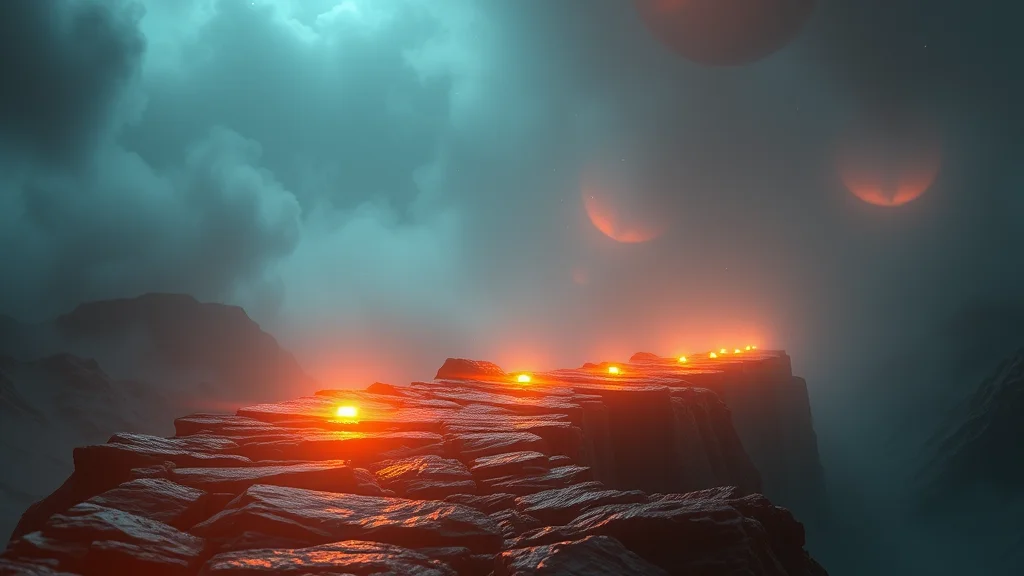 A beginner step path from idea to first image, glowing milestones, abstract concept