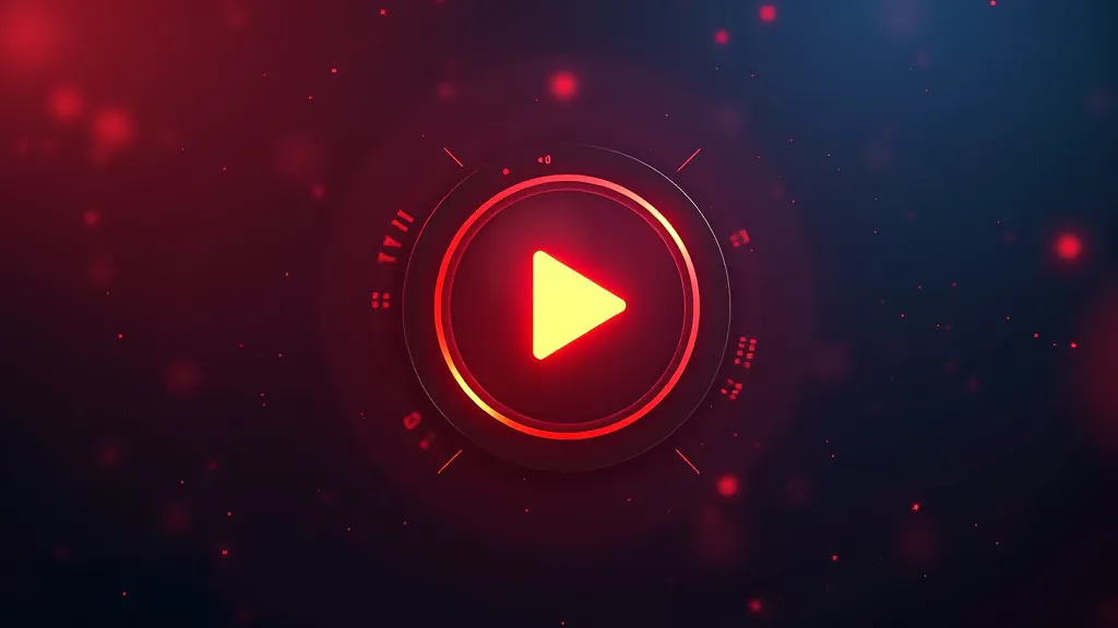 Reels play button and feed switch toggle on a glowing UI, concept