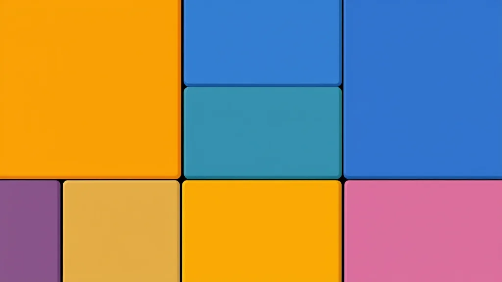 Flat cartoon color blocks with bold outlines, abstract concept
