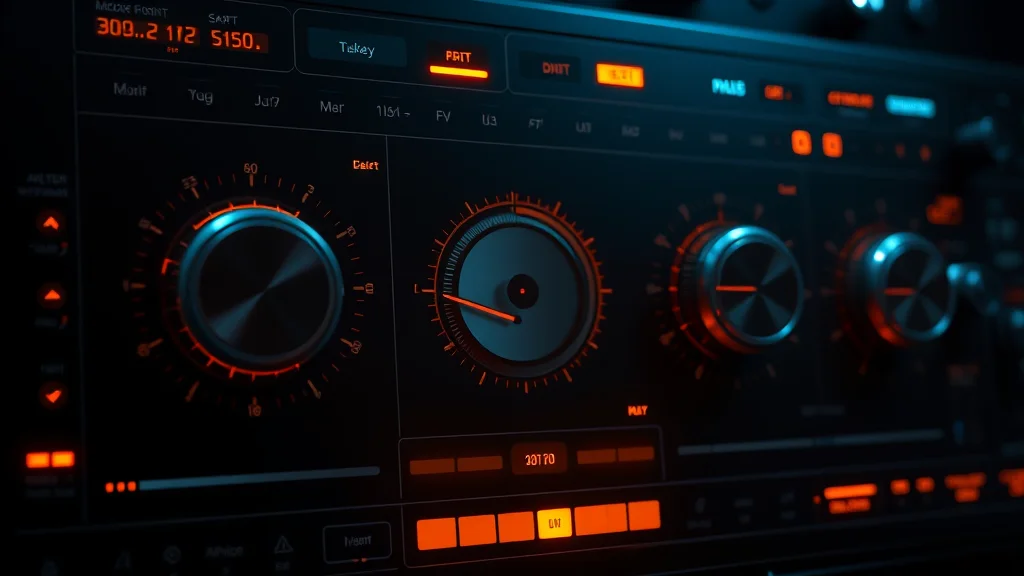 Checkpoint and sampler settings dials on a dark UI, glowing