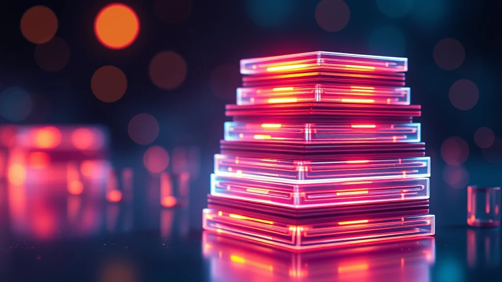 Subscription, bundle, and custom pricing tiers as glowing stacked cards, abstract