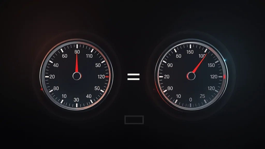 A margin-protection formula visualized as balancing gauges, concept on dark