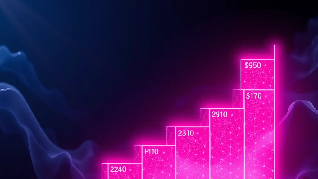 Price ladder rising from intro discount to premium tier, neon nodes