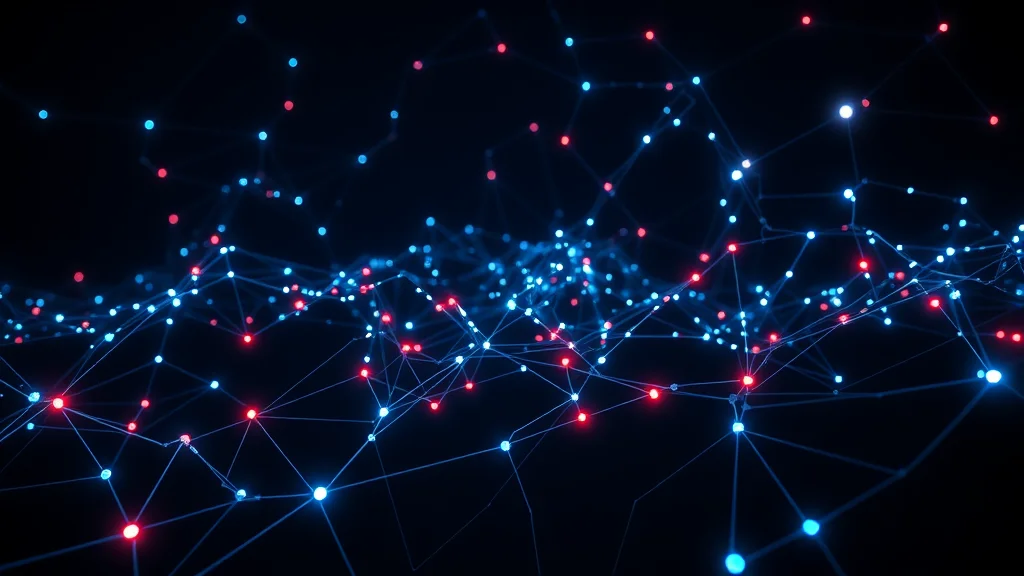 An anonymous routing path of hidden nodes, neon nodes on dark