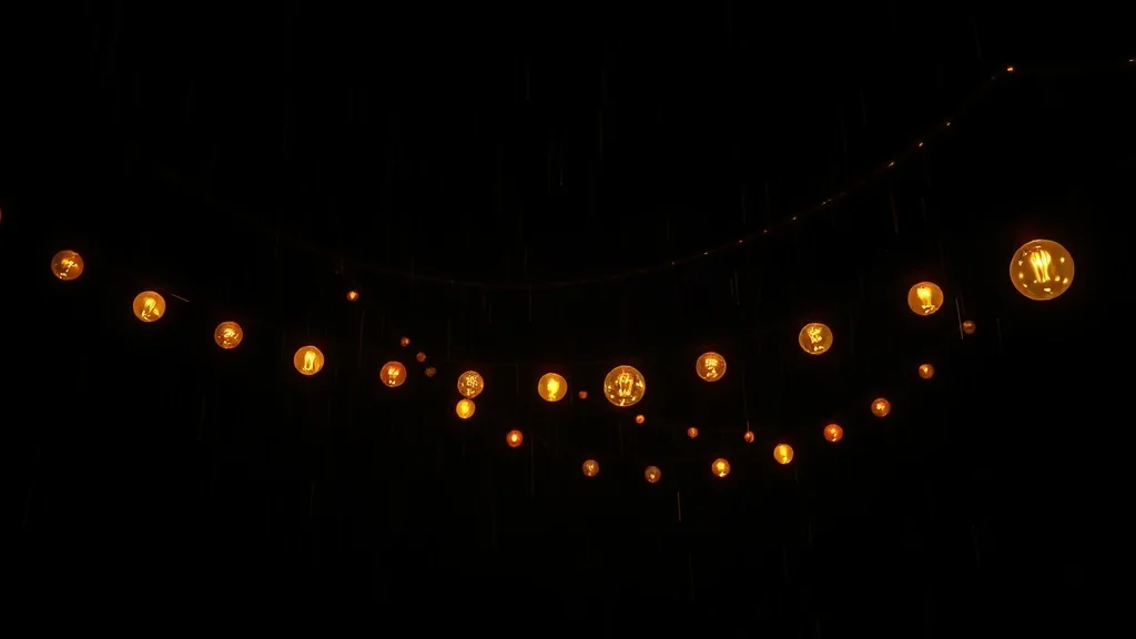 A cheapest node highlighted among many offers, glowing on dark