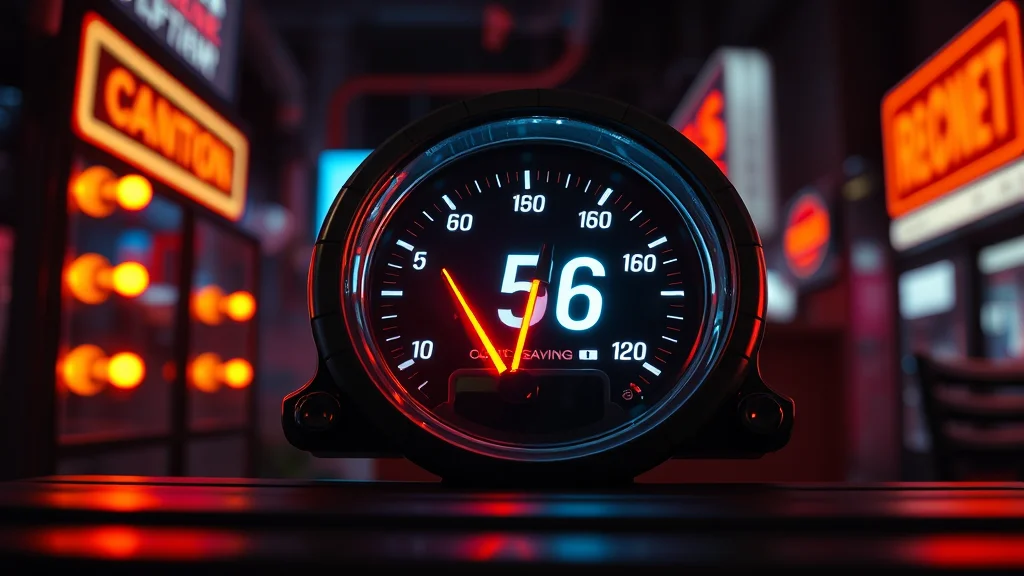 A cost saving gauge on a rented instance, neon nodes on dark
