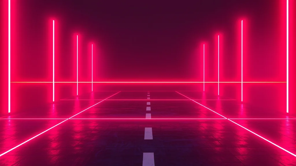 A boundary line marking allowed versus forbidden zones, neon nodes