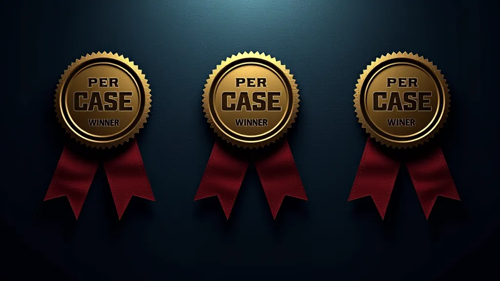Per-use-case winner badges on a dark board