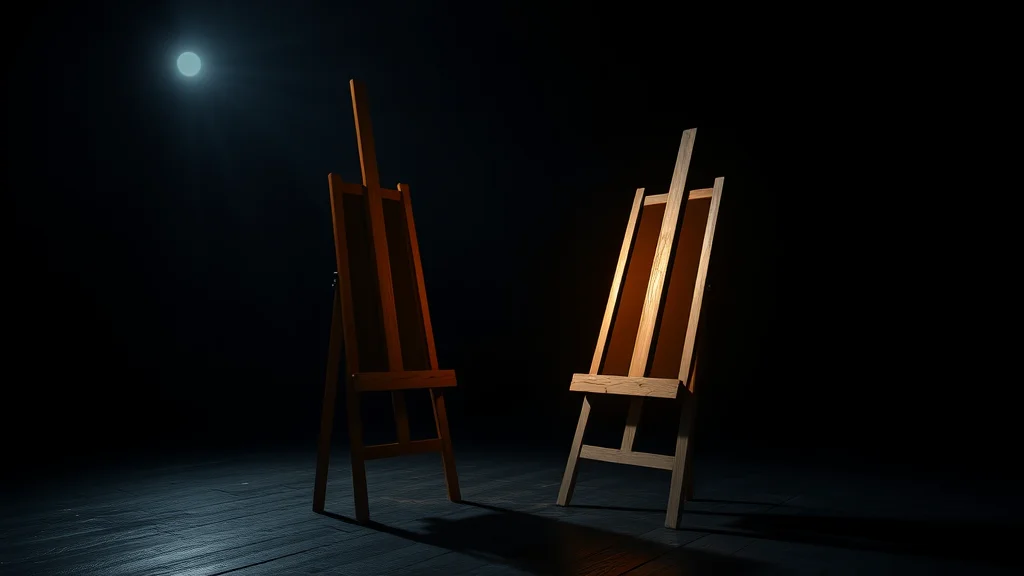 An open easel glowing as a creative alternative, on dark