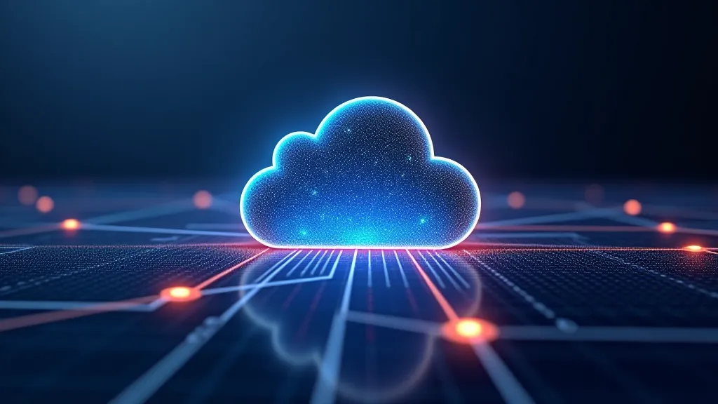 Local vs cloud server icons connected by glowing lines