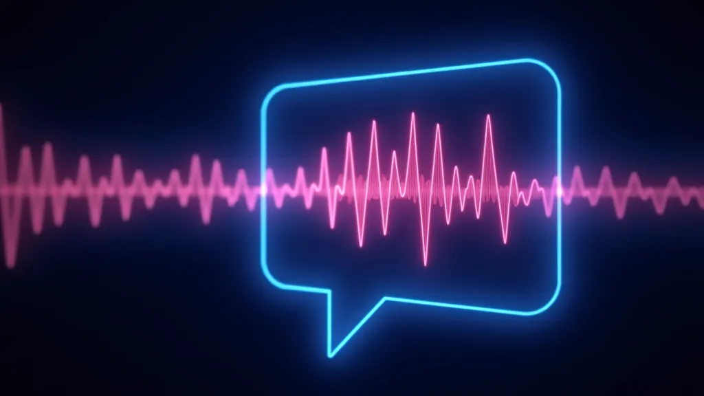 Voice waveform glowing inside a chat bubble