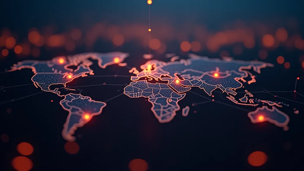 Branching map of alternative platform icons, glowing
